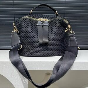 Elegant Black Perforated Women's Bag